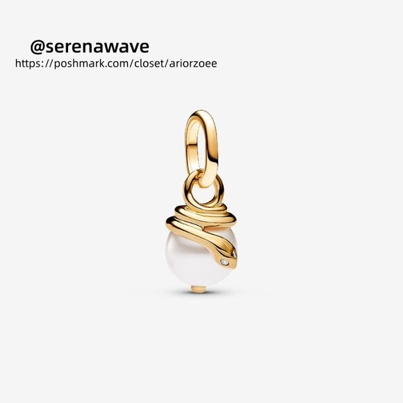 Pandora Snake Pearlescent Mini Dangle Charm - Picture 1 of 7
